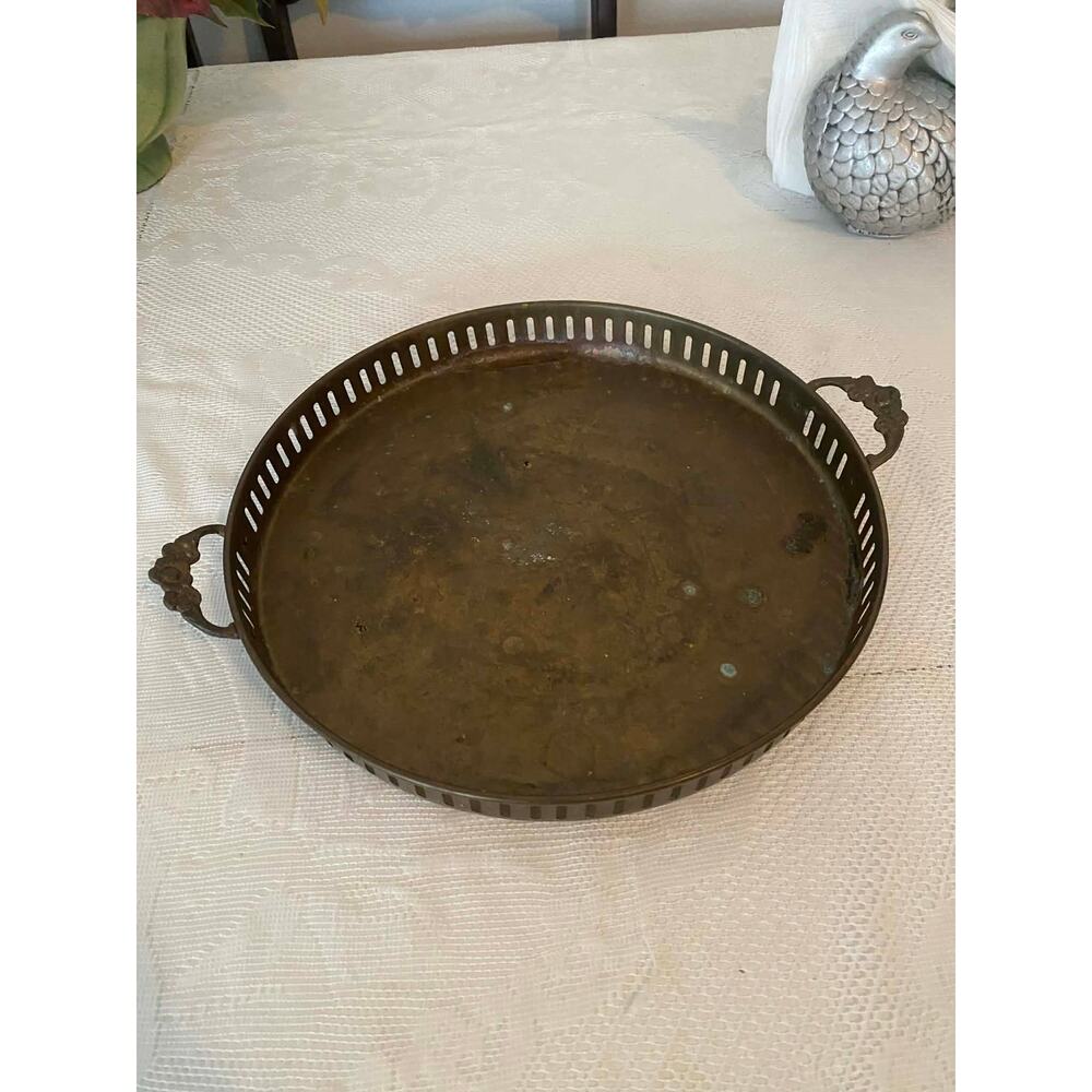 Vintage Brass Serving Tray